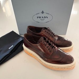 Prada Brogues Platform Espadrille Oxford